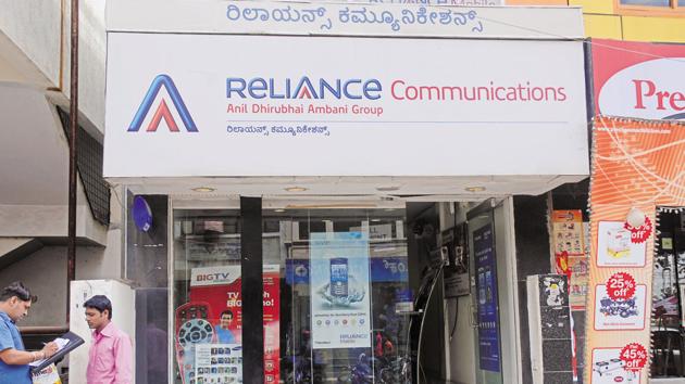 RCom’s net debt stood at 443.45 billion rupees ($6.92 billion) at the end of March(Mint File)