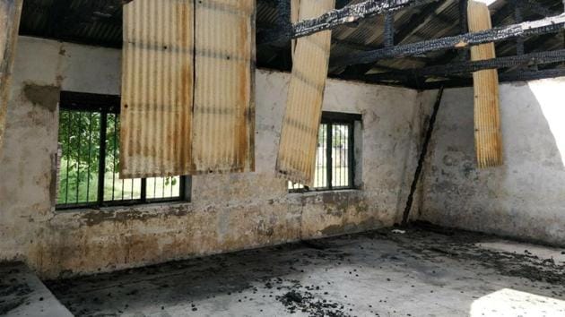 The government estimates the loss of education infrastructure to be Rs 10 crore. Apart from the physical losses, the educational institutions functioned only for 80 out of 197 working days. Education minister Altaf Bukhari said students whose schools were damaged are being imparted classes from rented buildings. But nearly a year after the arson, the buildings are yet to be repaired. (Neelam Pandey / HT Photo)