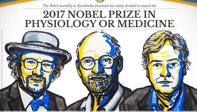 Scientists Jeffrey Hall, Michael Rosbash and Michael Young (Nobel Prize Twitter) Scientists Jeffrey Hall, Michael Rosbash and Michael Young (Nobel Prize Twitter)