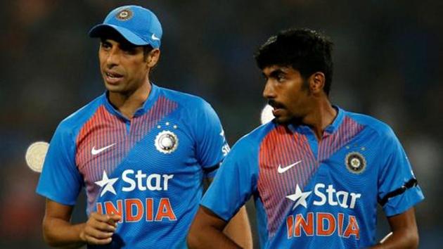 Ashish Nehra (Left) and Jasprit Bumrah will lead India’s pace attack during the three-match T20 series vs Australia at home. The first match will be played in Ranchi from October 7. (REUTERS) Ashish Nehra (Left) and Jasprit Bumrah will lead India’s pace attack during the three-match T20 series vs Australia at home. The first match will be played in Ranchi from October 7. (REUTERS)
