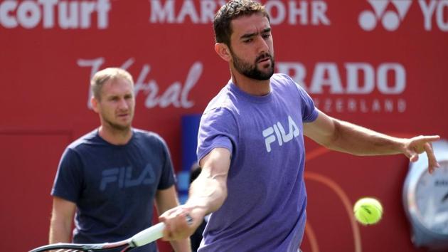 Marin Cilic easily defeated Stefanos Tsitsipas 6-3, 6-2 in the first round of the Japan Open. (AFP) Marin Cilic easily defeated Stefanos Tsitsipas 6-3, 6-2 in the first round of the Japan Open. (AFP)