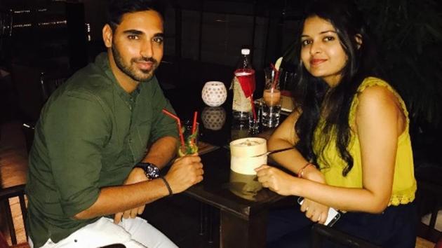 Bhuvneshwar Kumar with his “secret date” in the picture shared by him on Instagram. (Instagram) Bhuvneshwar Kumar with his “secret date” in the picture shared by him on Instagram. (Instagram)