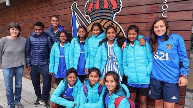 Yuwa’s 10-member group went for a two-week trip to Spain to train with La Liga side Real Sociedad.(HT Photo) Yuwa’s 10-member group went for a two-week trip to Spain to train with La Liga side Real Sociedad.(HT Photo)