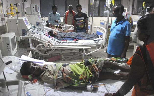 Gorakhpur, India - Aug. 30, 2017: An inside view of a ward of BRD Hospital in Gorakhpur , India, on Wednesday, August 30, 2017.HT Photo(HT Photo) Gorakhpur, India - Aug. 30, 2017: An inside view of a ward of BRD Hospital in Gorakhpur , India, on Wednesday, August 30, 2017.HT Photo(HT Photo)