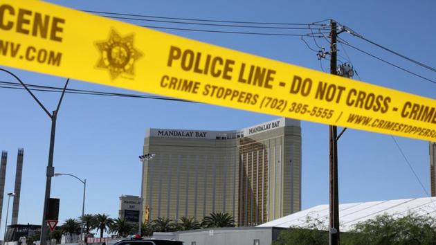 The site of the Route 91 music festival mass shooting is seen outside the Mandalay Bay Resort and Casino in Las Vegas, Nevada, US on October 2. (REUTERS) The site of the Route 91 music festival mass shooting is seen outside the Mandalay Bay Resort and Casino in Las Vegas, Nevada, US on October 2. (REUTERS)
