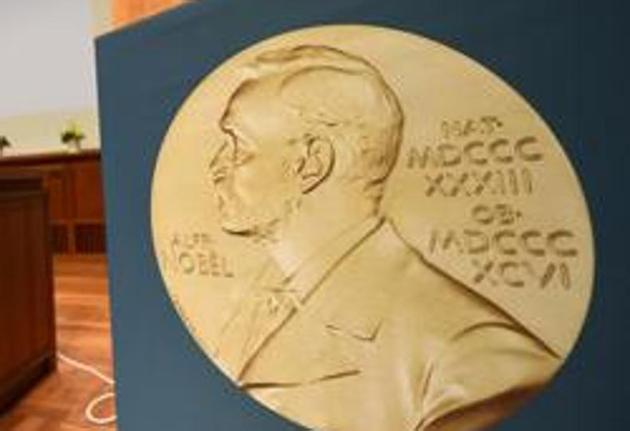 A medal of Alfred Nobel is pictured prior to the beginning of a press conference to announce the winner of the 2017 Nobel Prize in Medicine on October 2 in Stockholm. (AFP Photo) A medal of Alfred Nobel is pictured prior to the beginning of a press conference to announce the winner of the 2017 Nobel Prize in Medicine on October 2 in Stockholm. (AFP Photo)