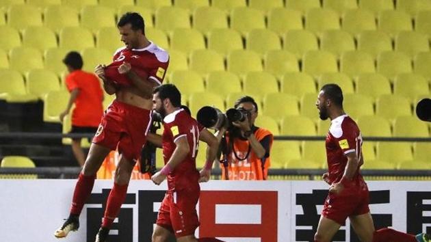 Syria remain in the hunt for the next FIFA World Cup after an Omar Al Soma penalty secured them a 1-1 draw with Australia in the AFC play-off. (Twitter) Syria remain in the hunt for the next FIFA World Cup after an Omar Al Soma penalty secured them a 1-1 draw with Australia in the AFC play-off. (Twitter)