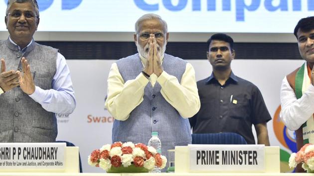 Prime Minister Narendra Modi at an event at Vigyan Bhavan in New Delhi on Wednesday, October 4, 2017. (Arun Sharma/HT Photo) Prime Minister Narendra Modi at an event at Vigyan Bhavan in New Delhi on Wednesday, October 4, 2017. (Arun Sharma/HT Photo)