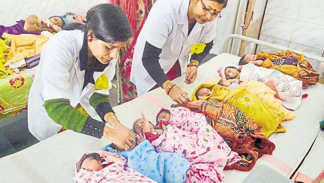 Health officials administer polio vaccine drops to newborn babies at a government hospital in Agartala. (PTI File Photo) Health officials administer polio vaccine drops to newborn babies at a government hospital in Agartala. (PTI File Photo)