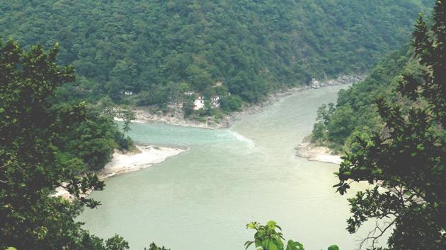The point where the Pancheswar dam is proposed to come up in Pithoragarh. (Rajeev Kala//HT Photo)
