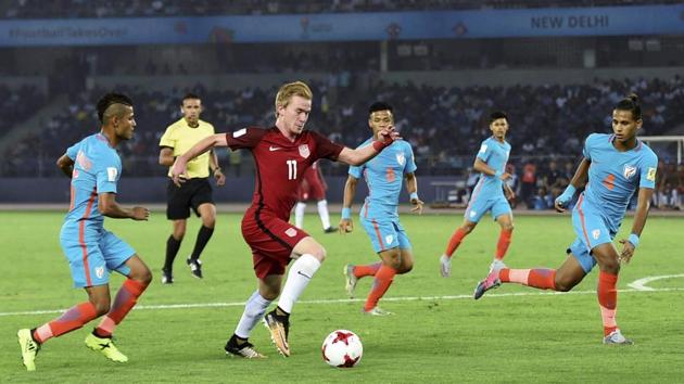 Following the opening goal, India were under pressure and they never found the opening. (PTI) Following the opening goal, India were under pressure and they never found the opening. (PTI)