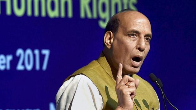 During a four-day tour to the state, home minister Rajnath Singh had met people of border areas and assured them that their concerns will be taken into account.(PTI FILE PHOTO)