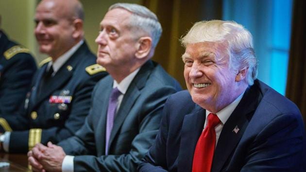 US President Donald Trump and defence secretary James Mattis during a meeting with senior military leaders in the Cabinet Room of the White House on October 5, 2017. (AFP Photo) US President Donald Trump and defence secretary James Mattis during a meeting with senior military leaders in the Cabinet Room of the White House on October 5, 2017. (AFP Photo)