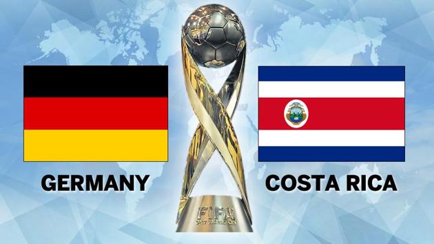 Germany defeated Costa Rica in their group C match of the FIFA U-17 World Cup in Goa. Get full football score of Germany vs Costa Rica here.(HT Photo)