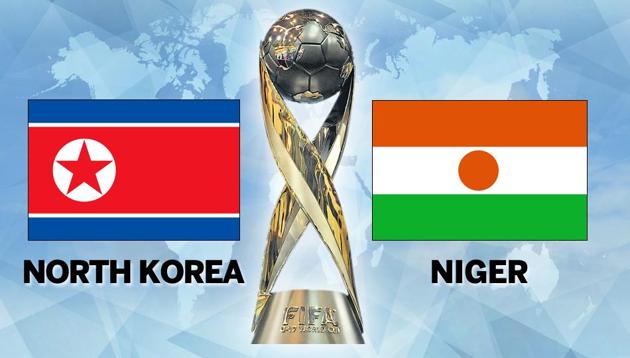 North Korea were beaten 1-0 by debutants Niger in their FIFA U-17 World Cup group D match in Kochi. Follow live football score and live updates of North Korea vs Niger here. (HT Photo) North Korea were beaten 1-0 by debutants Niger in their FIFA U-17 World Cup group D match in Kochi. Follow live football score and live updates of North Korea vs Niger here. (HT Photo)