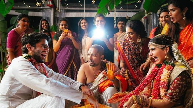 Samantha Ruth Prabhu and Naga Chaitanya’s wedding was sucha sweet affair.(Twitter)