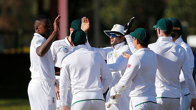 Kagiso Rabada picked up 5/33 as South Africa bowled Bangladesh out for 147, giving them a lead of 426 runs in the Bloemfontein Test. The Proteas also enforced the follow on. Catch highlights of South Africa vs Bangladesh here(AFP)