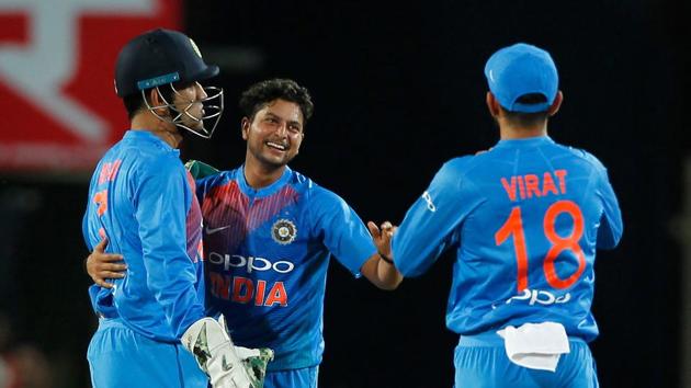 Kuldeep Yadav picked up two wickets as Australia stumbled. (BCCI) Kuldeep Yadav picked up two wickets as Australia stumbled. (BCCI)