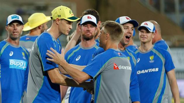 Jason Behrendorff was handed his debut in the Twenty20 International against India at the JSCA stadium in Ranchi. (BCCI) Jason Behrendorff was handed his debut in the Twenty20 International against India at the JSCA stadium in Ranchi. (BCCI)