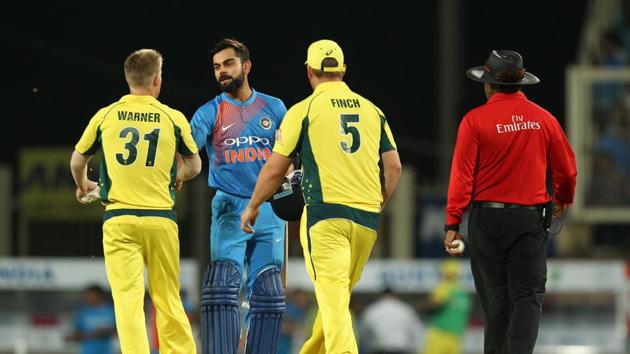 This was India’s fourth consecutive win over Australia at home and they lead the three-match series 1-0, with the next game to be played in Barsapara. (BCCI) This was India’s fourth consecutive win over Australia at home and they lead the three-match series 1-0, with the next game to be played in Barsapara. (BCCI)