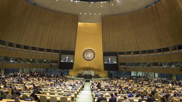 United Nations General Assembly at United Nations headquarters. (AP File Photo) United Nations General Assembly at United Nations headquarters. (AP File Photo)
