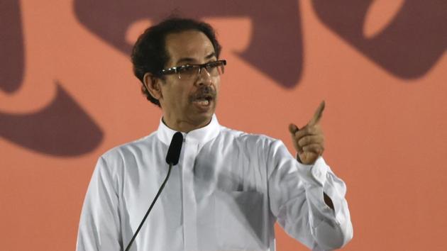 Shiv Sena chief Uddhav Thackeray addressing a gathering during a Dussehra rally at Shivaji park in Mumbai, on September 30, 2017. (Kunal Patil/HT Photo) Shiv Sena chief Uddhav Thackeray addressing a gathering during a Dussehra rally at Shivaji park in Mumbai, on September 30, 2017. (Kunal Patil/HT Photo)