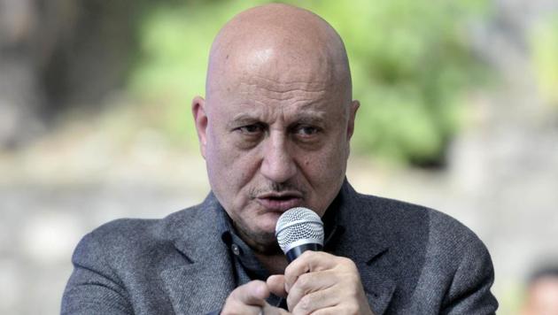 Actor Anupam Kher during his session on the third day of the Khuswant Sing Literature Festival in Kasauli on Sunday. (Ravi Kumar/HT) Actor Anupam Kher during his session on the third day of the Khuswant Sing Literature Festival in Kasauli on Sunday. (Ravi Kumar/HT)