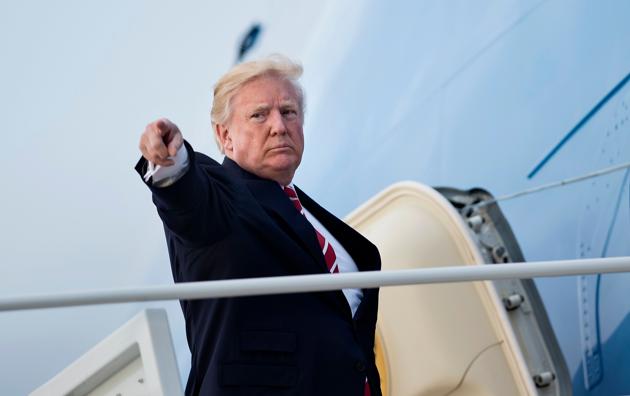 Donald Trump boards Air Force One at Andrews Air Force Base on October 7, 2017. (AFP) Donald Trump boards Air Force One at Andrews Air Force Base on October 7, 2017. (AFP)