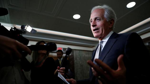 Sen. Bob Corker speaks with reporters after announcing his retirement at the conclusion of his term on Capitol Hill in Washington, US, September 26, 2017. (Reuters Photo)