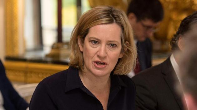 Britain's home secretary Amber Rudd talks with business leaders during the first Business Against Slavery forum at Lancaster House in central London on October 9, 2017. (AFP) Britain's home secretary Amber Rudd talks with business leaders during the first Business Against Slavery forum at Lancaster House in central London on October 9, 2017. (AFP)