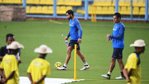 Virat Kohli and the Indian cricket team had an intense practice session at the Barsapara cricket stadium in Guwahati. (AFP)