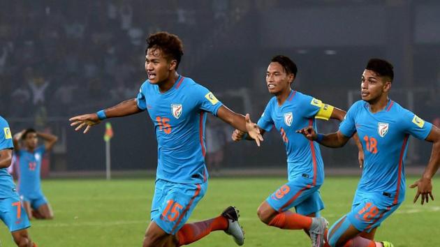 Jeakson Thounaojam created history as he scored the first-ever goal for India in a major FIFA event but they lost a hard-fought game 2-1 against Colombia in the FIFA U-17 World Cup. (PTI)
