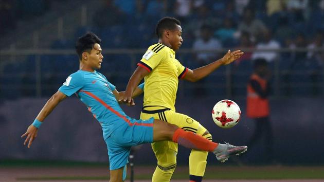 Colombia’s player hit the woodwork and failed to create scoring opportunities. (PTI)