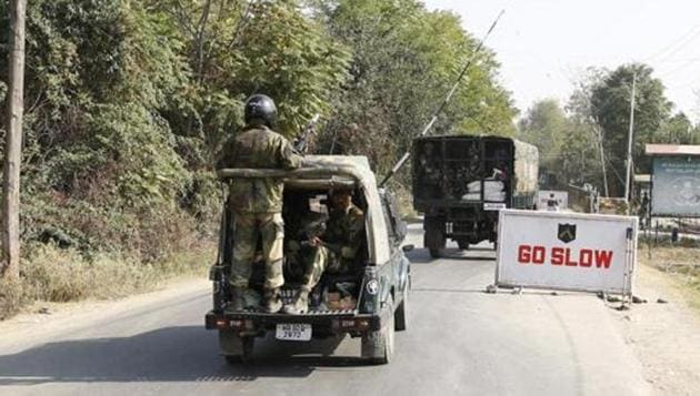 Search operation turned into a gunbattle when the militants opened fire on the search party. (Waseem Andrabi/HT File Photo)