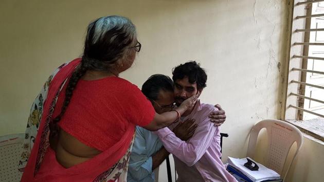 According to the police, Joshi was kidnapped from Shri Sai Towers on September 29 and kept in a godown in Sonale village in Bhiwandi. He was rescued by the Thane rural local crime branch on Sunday. (HT) According to the police, Joshi was kidnapped from Shri Sai Towers on September 29 and kept in a godown in Sonale village in Bhiwandi. He was rescued by the Thane rural local crime branch on Sunday. (HT)