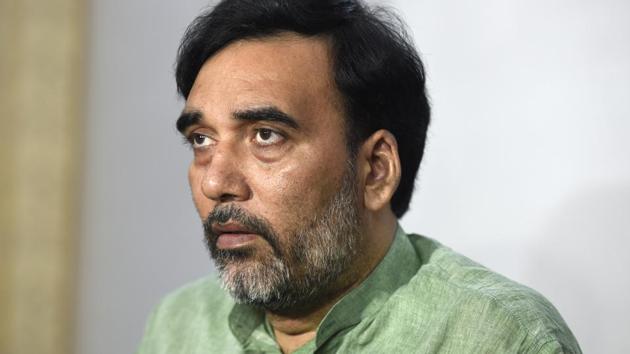 Delhi cabinet Minister and AAP Delhi President Gopal Rai talking with media persons after attending the special Session of the Legislative Assembly of National Capital Territory of Delhi on the issue of Metro Fare Hike at Delhi Vidhan Sabha, Old Secretariat in New Delhi, India on Tuesday. (Sonu Mehta/Hindustan Times) Delhi cabinet Minister and AAP Delhi President Gopal Rai talking with media persons after attending the special Session of the Legislative Assembly of National Capital Territory of Delhi on the issue of Metro Fare Hike at Delhi Vidhan Sabha, Old Secretariat in New Delhi, India on Tuesday. (Sonu Mehta/Hindustan Times)