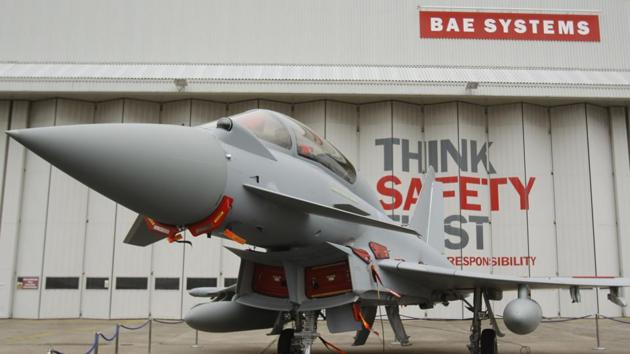 A Sept. 7, 2012 file photo of a Eurofighter Typhoon at BAE Systems, Warton Aerodrome, near Warton northwest England.(AP File Photo)