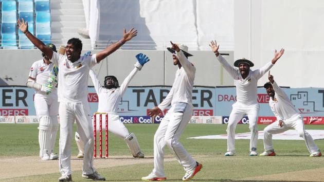 Sri Lanka beat Pakistan by 68 runs in the second Test on the fifth and final day in Dubai on Tuesday to take the two-match series 2-0. (AFP) Sri Lanka beat Pakistan by 68 runs in the second Test on the fifth and final day in Dubai on Tuesday to take the two-match series 2-0. (AFP)