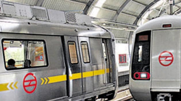 A file photo of Delhi Metro. From Tuesday, fares were hiked by the DMRC, which says it needs the money for the upkeep and maintenance of trains and stations.(Hindustan Times)
