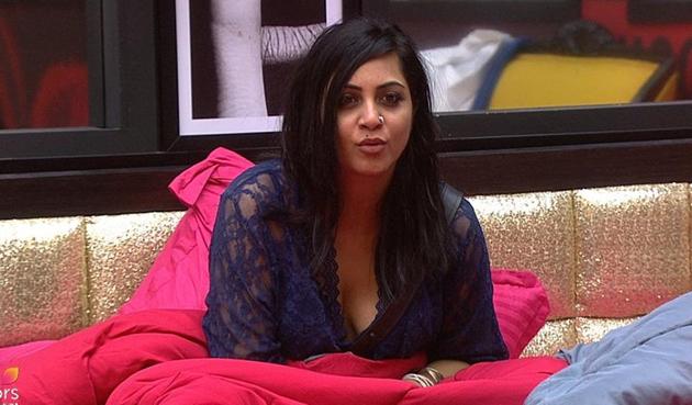 Arshi Khan is the focus on Wednesday’s episode as she fights with Sapna and Mehjabi. (Colors) Arshi Khan is the focus on Wednesday’s episode as she fights with Sapna and Mehjabi. (Colors)