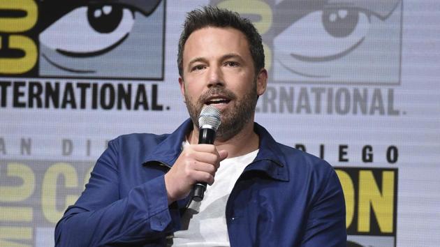 Ben Affleck speaks at the Warner Bros. Justice League panel on day three of Comic-Con International.(AP)