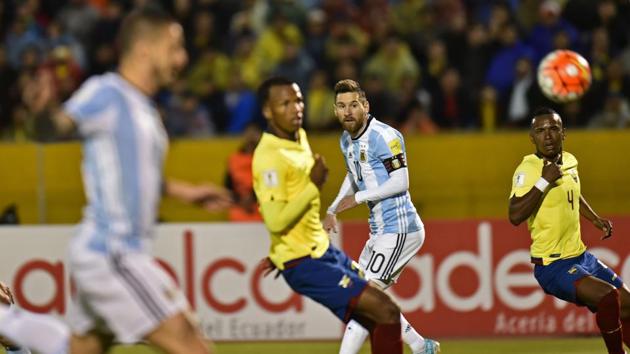 But the match started in disastrous fashion for Argentina, particularly after Romario Ibarra gave Ecuador a 1-0 lead in the first minute. (AFP) But the match started in disastrous fashion for Argentina, particularly after Romario Ibarra gave Ecuador a 1-0 lead in the first minute. (AFP)