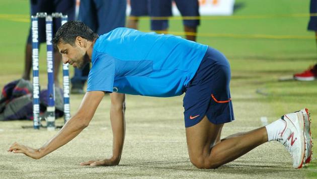 Ashish Nehra during the 2nd T20 International match between India and Australia at the Barsapara cricket ground, Guwahati on October 10, 2017.(BCCI)