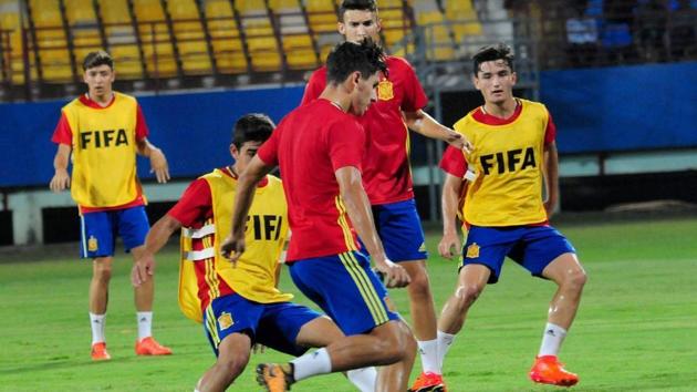 Spain will take on North Korea in their final Group D game of the FIFA U-17 World Cup on Friday. (PTI) Spain will take on North Korea in their final Group D game of the FIFA U-17 World Cup on Friday. (PTI)