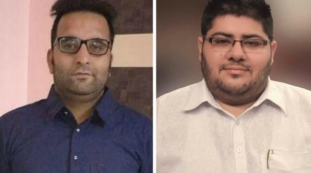 Rohit Sawhney and Sanchit Malhotra, among the five men arrested who, according to the police, were hatching conspiracy to create a rift between Hindus and Sikhs using social networking sites.(HT Photo)