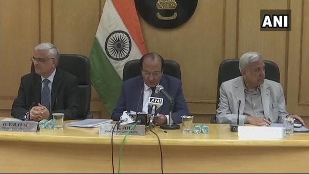 Election Commission addresses press conference on Gujarat and Himachal Pradesh assembly elections. (ANI Photo) Election Commission addresses press conference on Gujarat and Himachal Pradesh assembly elections. (ANI Photo)