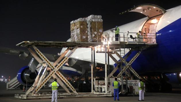 Workers load aid into an aeroplane to be delivered to Rohingya refugees residing in Bangladesh. Bangladesh’s Ministry of Health, supported by WHO, UNICEF and other NGOs aims to vaccinate 650,000 people in the next three and a half weeks. (Satish Kumar / REUTERS) Workers load aid into an aeroplane to be delivered to Rohingya refugees residing in Bangladesh. Bangladesh’s Ministry of Health, supported by WHO, UNICEF and other NGOs aims to vaccinate 650,000 people in the next three and a half weeks. (Satish Kumar / REUTERS)