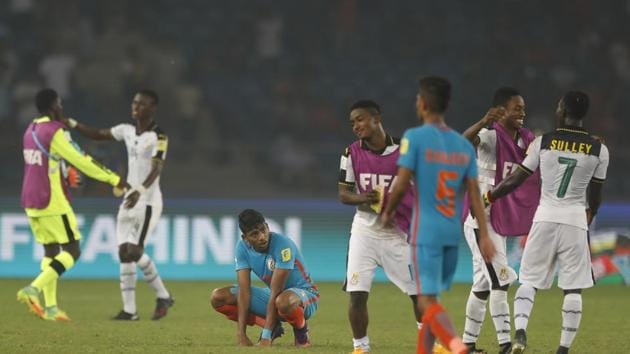 India were thrashed 0-4 by Ghana in their last league game of the FIFA U-17 World Cup and the coach has called for more international exposure for the players.(AP)