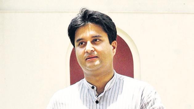 Congress MP Jyotiraditya Scindia was at an event in a college in his parliamentary constituency of Guna on October 10. (HT File Photo) Congress MP Jyotiraditya Scindia was at an event in a college in his parliamentary constituency of Guna on October 10. (HT File Photo)