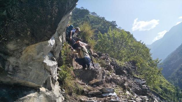 Villagers of Golpha are mulling an agitation demanding restoration of the 10-km stretch between Golpha and Madkot. (HT Photo) Villagers of Golpha are mulling an agitation demanding restoration of the 10-km stretch between Golpha and Madkot. (HT Photo)